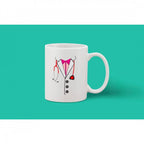 Printed Ceramic Coffee Mug - 1 Pieces, White, 11oz