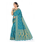 Women's Banarasi Silk Saree (Sky blue, 5-6mtrs)