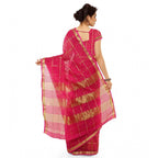 Women's Kota Doria Cotton Saree With Blouse (Rani,6-3 Mtrs)