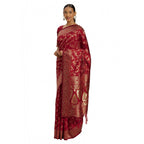 Women's Banarasi Silk Saree (Red,5-6 Mtrs)