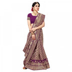 Women's Jacquard Silk Kanjivaram Jacquard Silk Saree With Blouse (Jamli, 5-6 Mtrs)