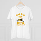 Men's PC Cotton Bike Ride Design Printed T Shirt (Color: White, Thread Count: 180GSM)