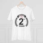 Men's PC Cotton 2nd Anniversary Printed T Shirt (Color: White, Thread Count: 180GSM)