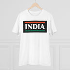 Men's PC Cotton India Printed T Shirt (Color: White, Thread Count: 180GSM)