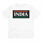 Men's PC Cotton India Printed T Shirt (Color: White, Thread Count: 180GSM)