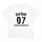 Men's PC Cotton Cricket Design Printed T Shirt (Color: White, Thread Count: 180GSM)