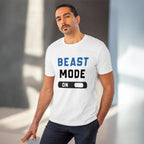 Men's PC Cotton Beast Mode On Printed T Shirt (Color: White, Thread Count: 180GSM)