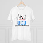 Men's PC Cotton Cricket Design Printed T Shirt (Color: White, Thread Count: 180GSM)