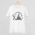Men's PC Cotton Cricket Design Printed T Shirt (Color: White, Thread Count: 180GSM)