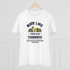 Men's PC Cotton Bike Ride Design Printed T Shirt (Color: White, Thread Count: 180GSM)