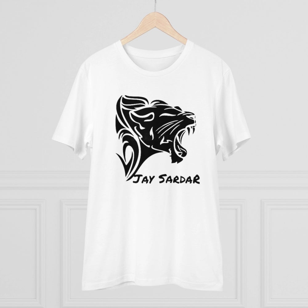 Men's PC Cotton Jay Sardar Printed T Shirt (Color: White, Thread Count: 180GSM)