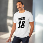Men's PC Cotton Cricket Design Printed T Shirt (Color: White, Thread Count: 180GSM)