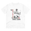 Men's PC Cotton Cricket Design Printed T Shirt (Color: White, Thread Count: 180GSM)