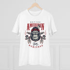 Men's PC Cotton Gorila Desing Printed T Shirt (Color: White, Thread Count: 180GSM)