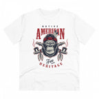 Men's PC Cotton Gorila Desing Printed T Shirt (Color: White, Thread Count: 180GSM)