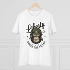 Men's PC Cotton Gorila Desing Printed T Shirt (Color: White, Thread Count: 180GSM)
