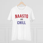 Men's PC Cotton Nasto And Chill Printed T Shirt (Color: White, Thread Count: 180GSM)