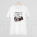 Men's PC Cotton Bhaiya Ji Smile Printed T Shirt (Color: White, Thread Count: 180GSM)