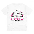 Men's PC Cotton 17th Birthday Printed T Shirt (Color: White, Thread Count: 180GSM)