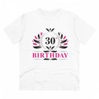 Men's PC Cotton 30th Birthday Printed T Shirt (Color: White, Thread Count: 180GSM)