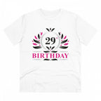 Men's PC Cotton 29th Birthday Printed T Shirt (Color: White, Thread Count: 180GSM)