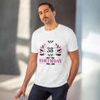 Men's PC Cotton 38th Birthday Printed T Shirt (Color: White, Thread Count: 180GSM)