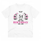 Men's PC Cotton 54th Birthday Printed T Shirt (Color: White, Thread Count: 180GSM)
