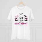 Men's PC Cotton 53rd Birthday Printed T Shirt (Color: White, Thread Count: 180GSM)