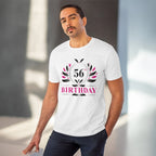 Men's PC Cotton 56th Birthday Printed T Shirt (Color: White, Thread Count: 180GSM)