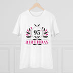 Men's PC Cotton 95th Birthday Printed T Shirt (Color: White, Thread Count: 180GSM)
