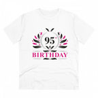 Men's PC Cotton 95th Birthday Printed T Shirt (Color: White, Thread Count: 180GSM)