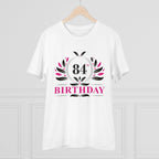 Men's PC Cotton 84th Birthday Printed T Shirt (Color: White, Thread Count: 180GSM)