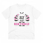 Men's PC Cotton 82nd Birthday Printed T Shirt (Color: White, Thread Count: 180GSM)