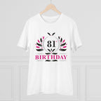 Men's PC Cotton 81st Birthday Printed T Shirt (Color: White, Thread Count: 180GSM)