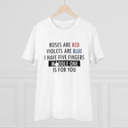 Men's PC Cotton Roses Are Red Printed T Shirt (Color: White, Thread Count: 180GSM)