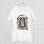 Men's PC Cotton Gorila Desing Printed T Shirt (Color: White, Thread Count: 180GSM)