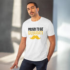 Men's PC Cotton Proud To Be Gujarati Printed T Shirt (Color: White, Thread Count: 180GSM)