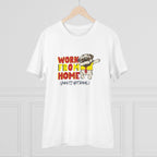 Men's PC Cotton Work From Home Desing Printed T Shirt (Color: White, Thread Count: 180GSM)