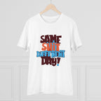 Men's PC Cotton Same Shit Different Day Printed T Shirt (Color: White, Thread Count: 180GSM)