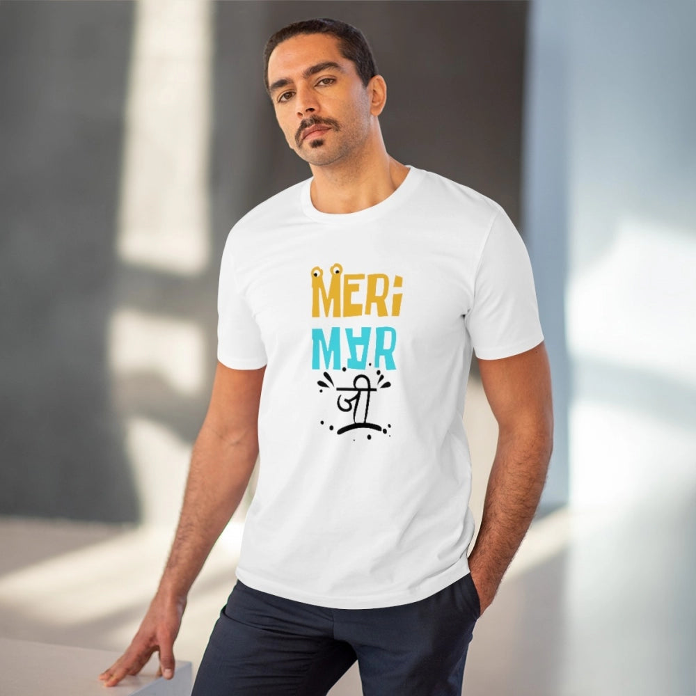 Men's PC Cotton Meri Marji Printed T Shirt (Color: White, Thread Count: 180GSM)