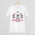 Men's PC Cotton 30th Birthday Printed T Shirt (Color: White, Thread Count: 180GSM)
