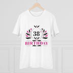 Men's PC Cotton 38th Birthday Printed T Shirt (Color: White, Thread Count: 180GSM)