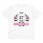 Men's PC Cotton 37th Birthday Printed T Shirt (Color: White, Thread Count: 180GSM)