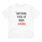 Men's PC Cotton India Kasam Printed T Shirt (Color: White, Thread Count: 180GSM)