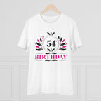 Men's PC Cotton 54th Birthday Printed T Shirt (Color: White, Thread Count: 180GSM)