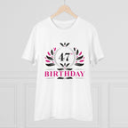 Men's PC Cotton 47th Birthday Printed T Shirt (Color: White, Thread Count: 180GSM)