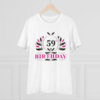Men's PC Cotton 59th Birthday Printed T Shirt (Color: White, Thread Count: 180GSM)