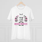 Men's PC Cotton 72nd Birthday Printed T Shirt (Color: White, Thread Count: 180GSM)