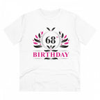 Men's PC Cotton 68th Birthday Printed T Shirt (Color: White, Thread Count: 180GSM)