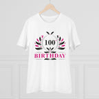 Men's PC Cotton 100th Birthday Printed T Shirt (Color: White, Thread Count: 180GSM)